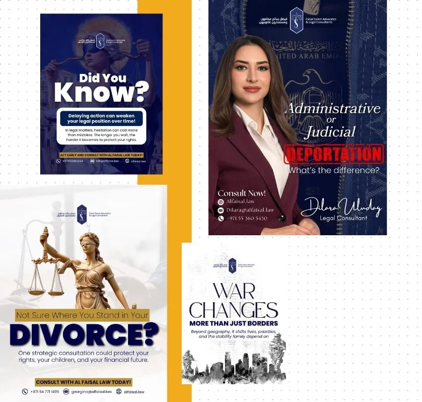 Social media posts Pillars made for Faisal Salem Advocates & Legal Consultants