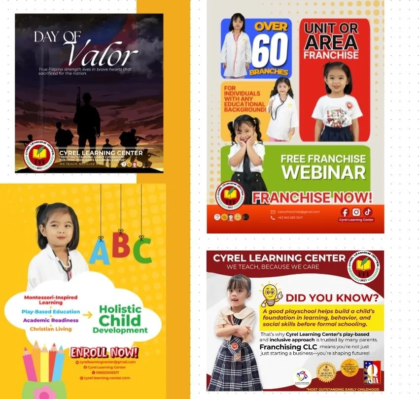 Social media posts Pillars made for Cyrel Learning Center