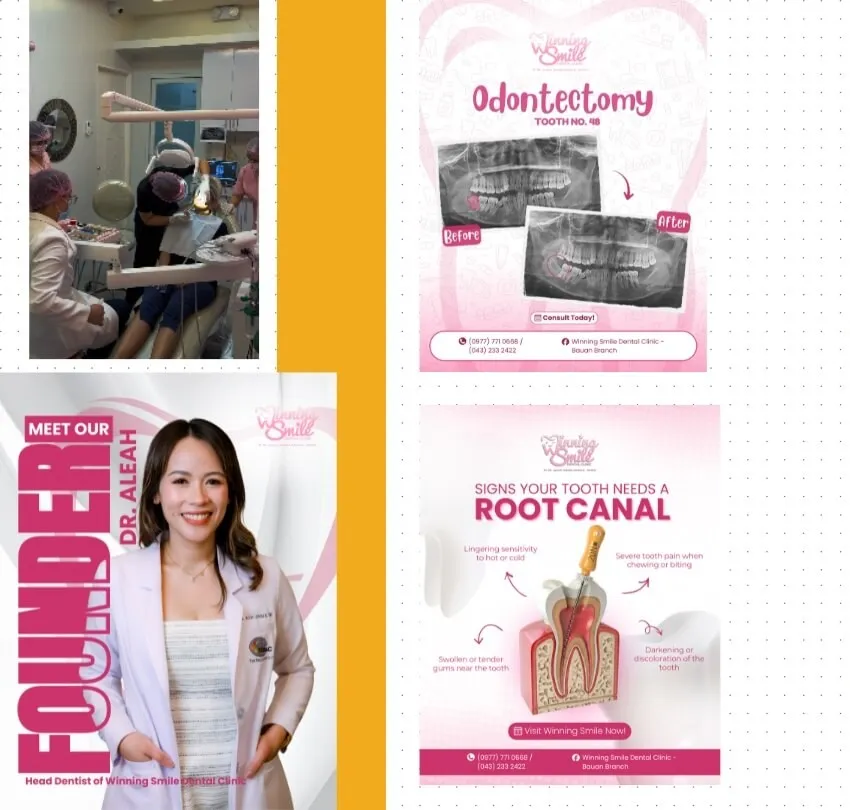Social media posts Pillars made for Winning Smile Dental Clinic